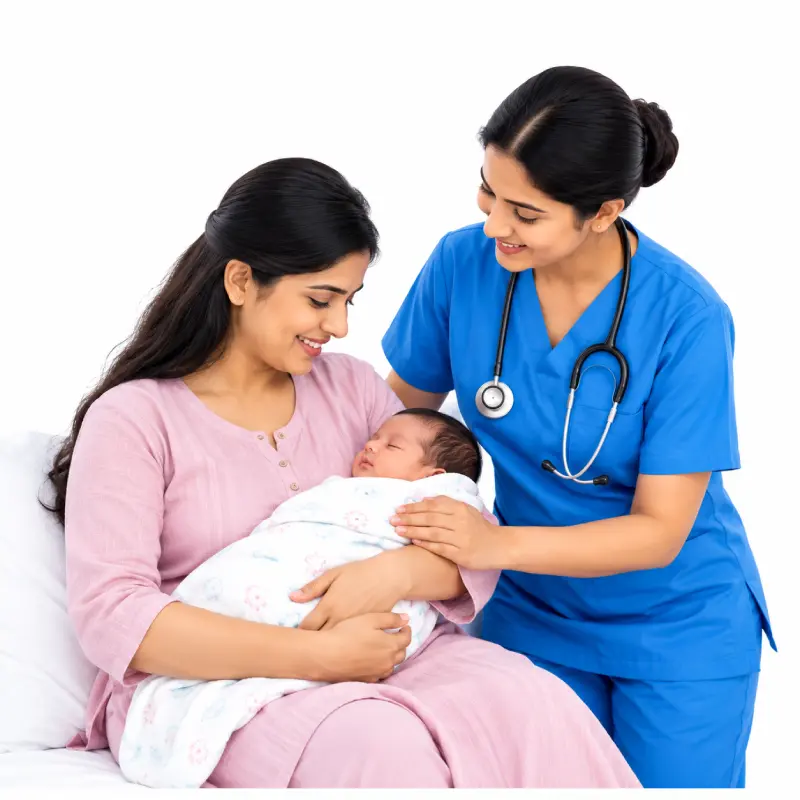 mother holding her newborn baby while